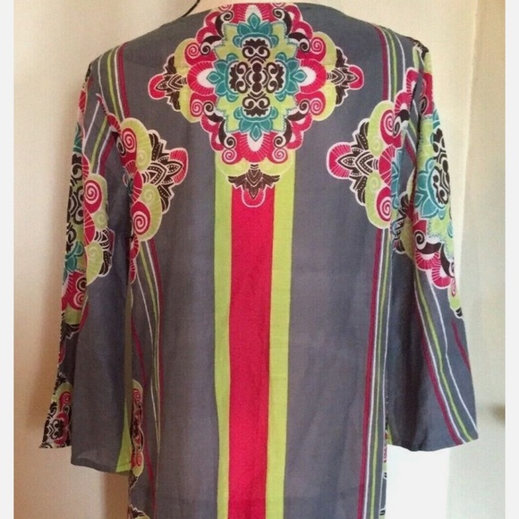 Tunic Coverup with Beaded Tassels, Size Small - Picture 5 of 9